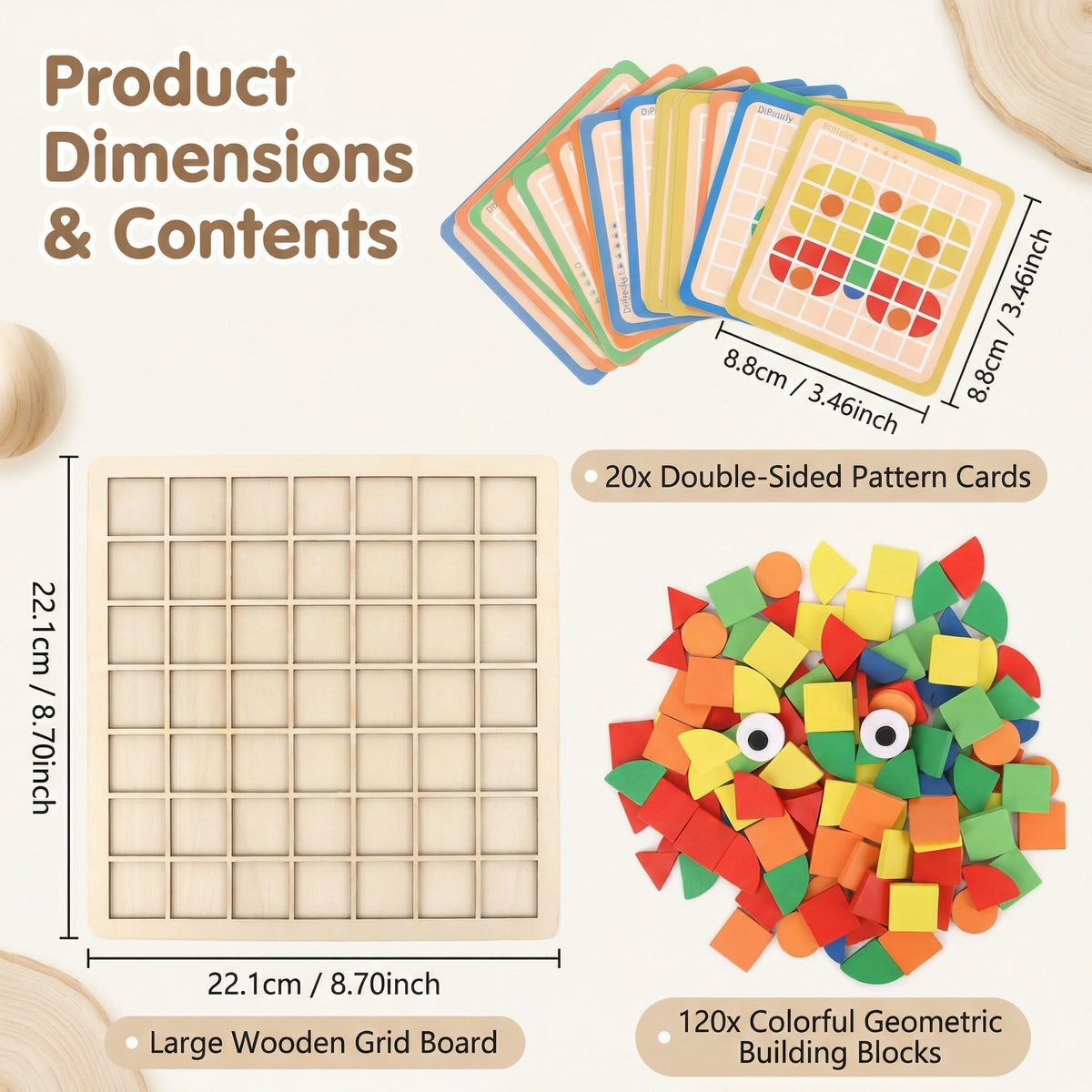 Interactive Montessori Mosaic Puzzle Board