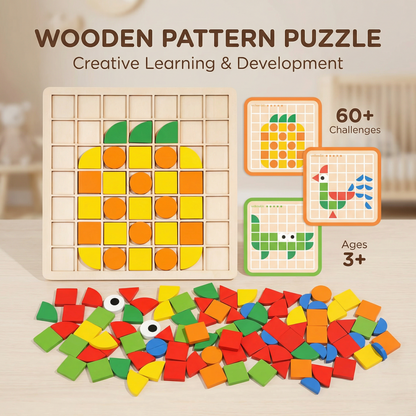 Interactive Montessori Mosaic Puzzle Board