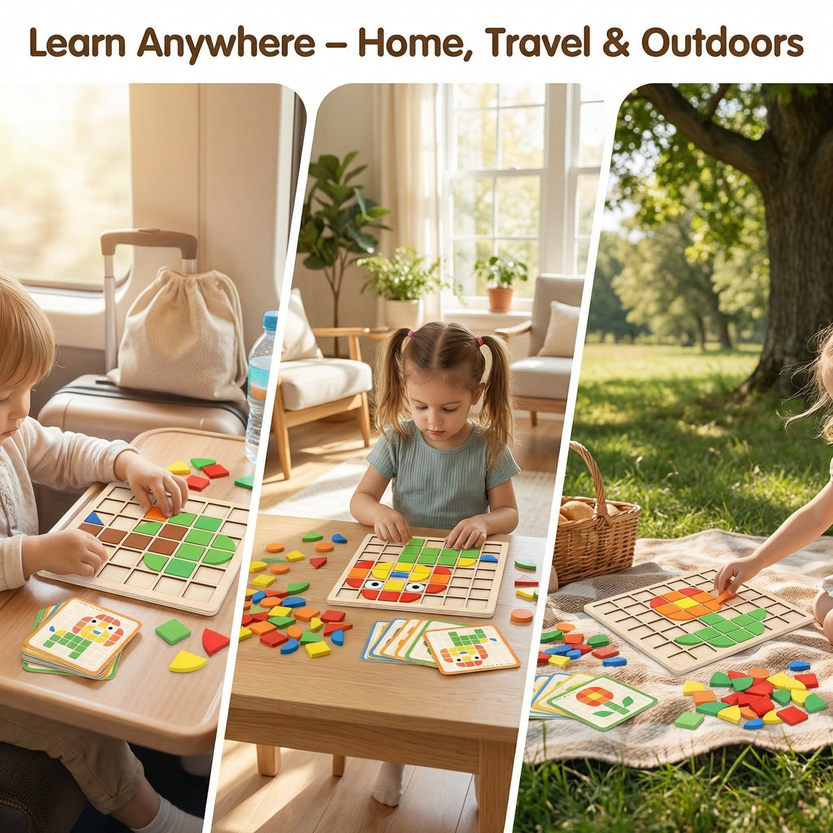 Interactive Montessori Mosaic Puzzle Board