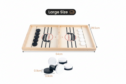 Interactive Wooden Slingshot Puck Game