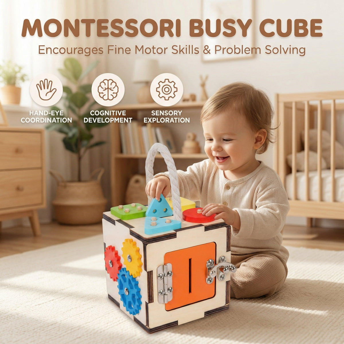 Montessori Wooden Activity Cube | Family Favourite