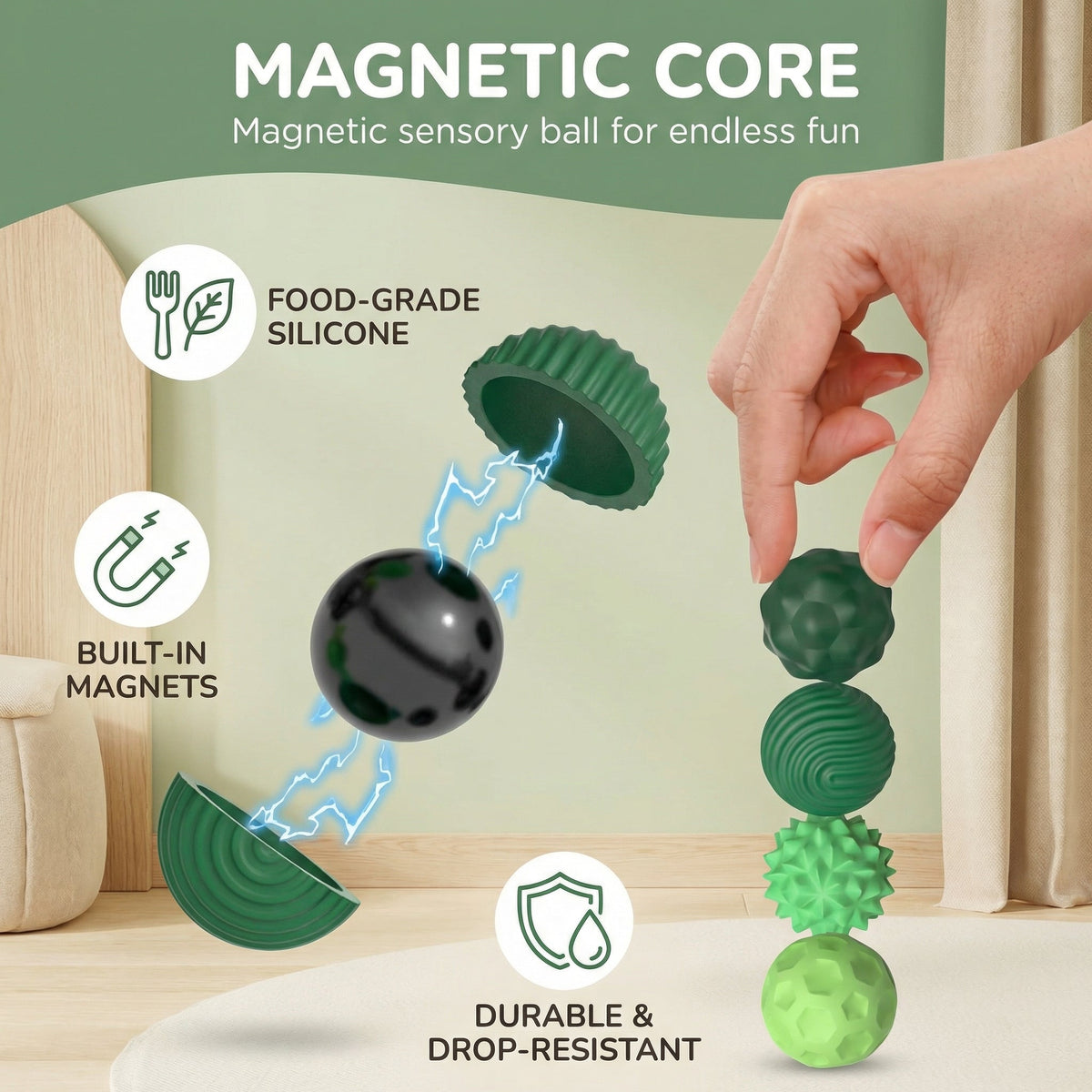 Magnetic Sensory Balls – Kids (8pcs)