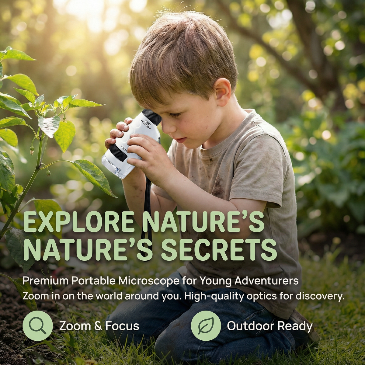Kids Pocket Microscope & LED Light