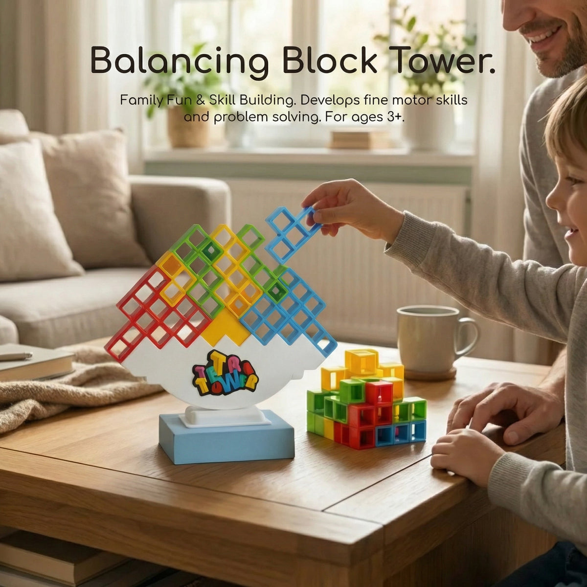 Interactive Tetra Tower Balance Tower Stacking Game