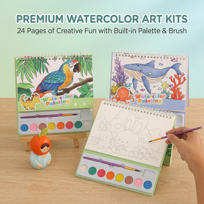 Creative Travel Friendly Watercolour Colouring Kit for Kids