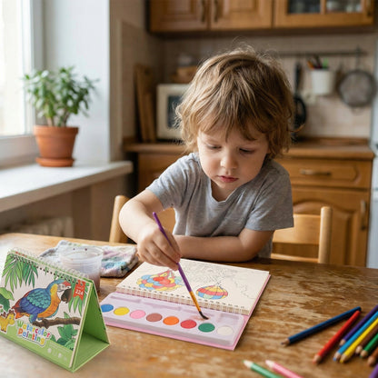 Creative Travel Friendly Watercolour Colouring Kit for Kids