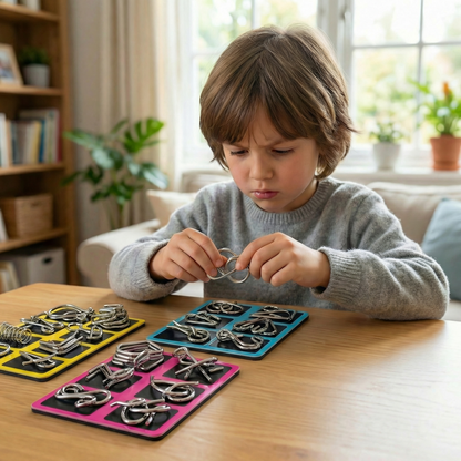 Interactive Metal Logic Puzzle 8-Piece set