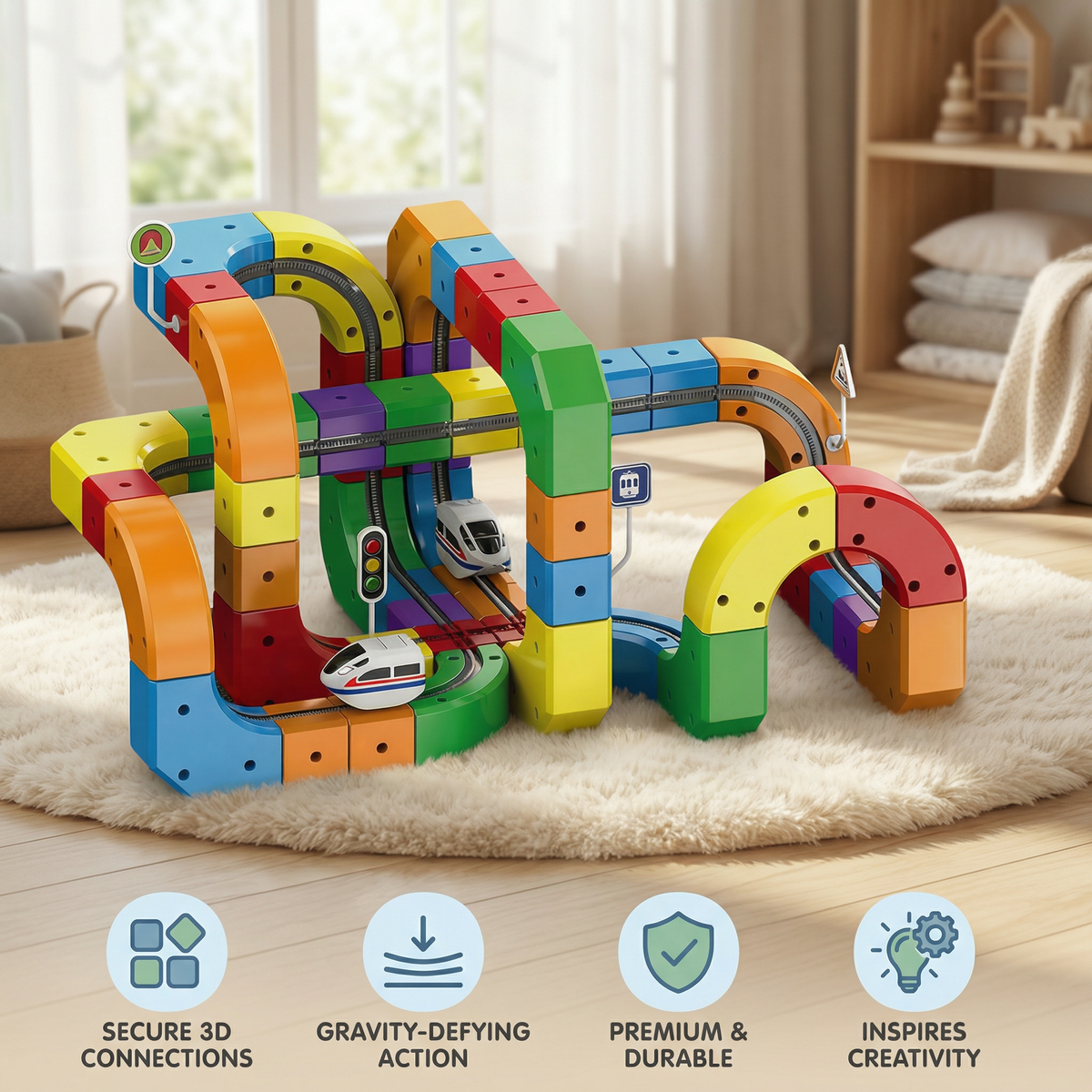 3D Magnetic Train Racing Track – Kids