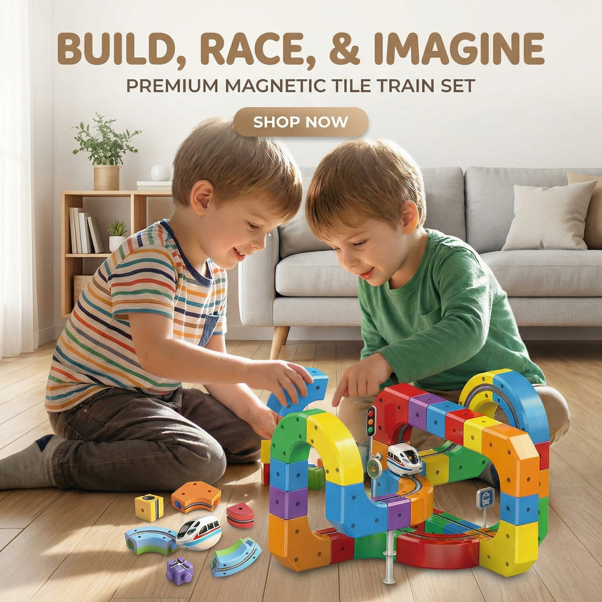 3D Magnetic Train Racing Track – Kids
