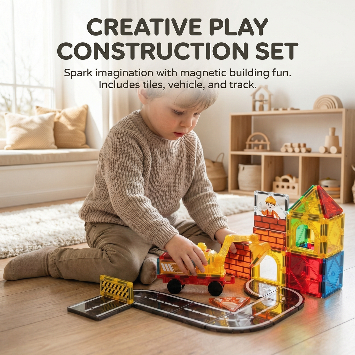 Magnetic Construction Tile Set (42pcs) | Family Favourite