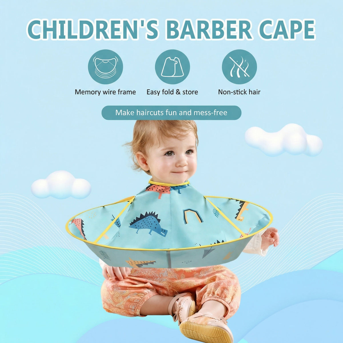Foldable Kids Haircut Cape for Kids
