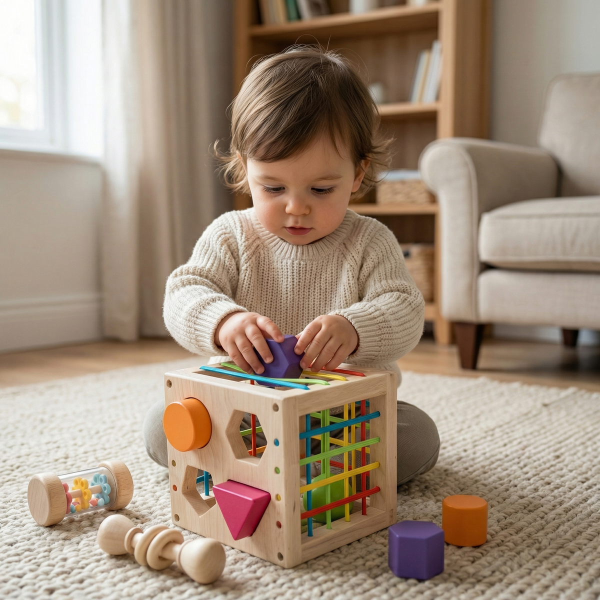 Wooden Activity Cube – Toddlers