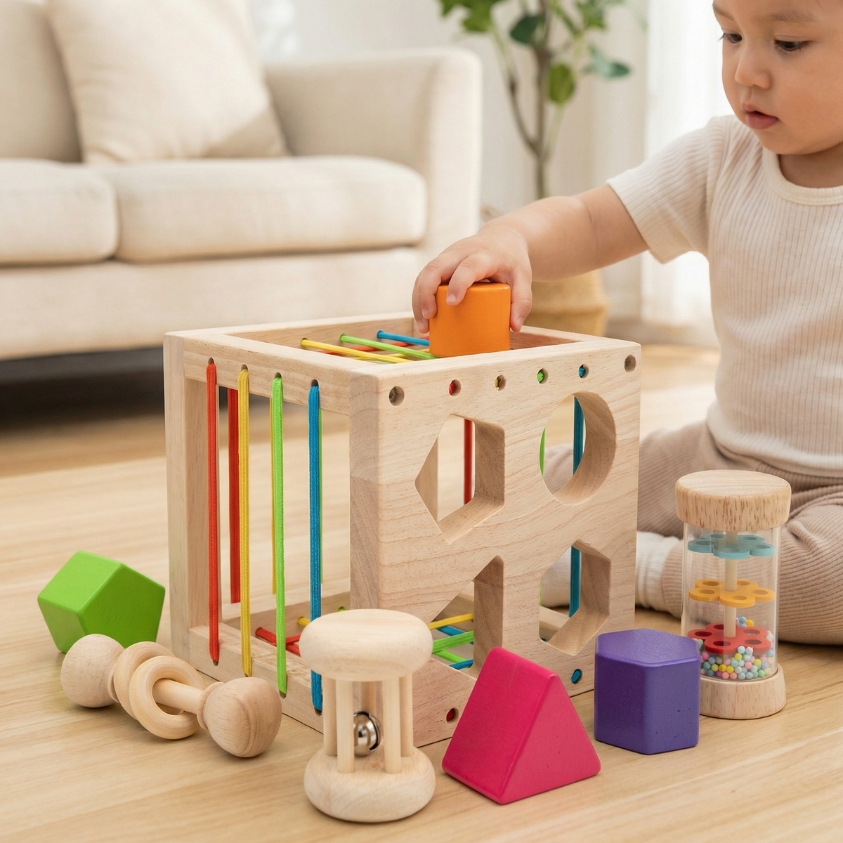 Wooden Activity Cube – Toddlers
