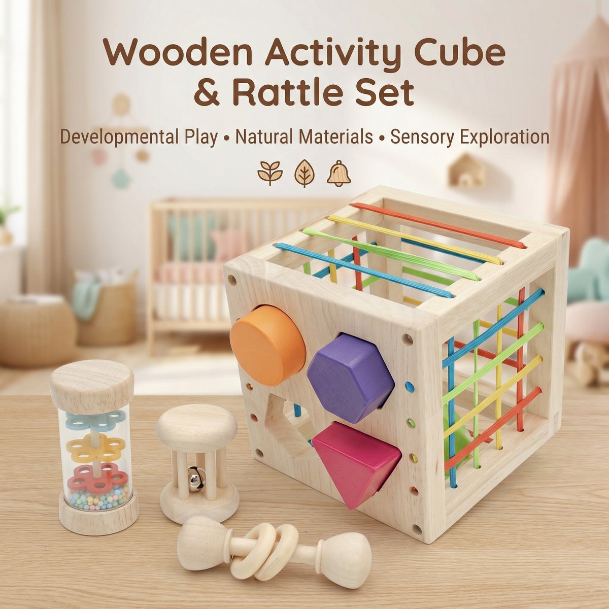 Wooden Activity Cube – Toddlers