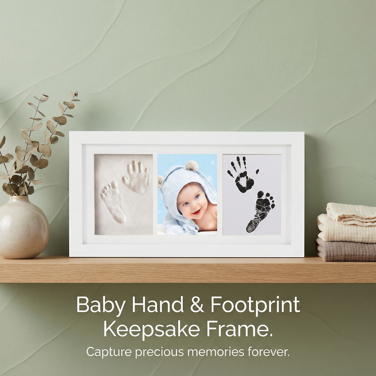 Baby Hand and Footprint Keepsake Frame for Everyday Baby Care