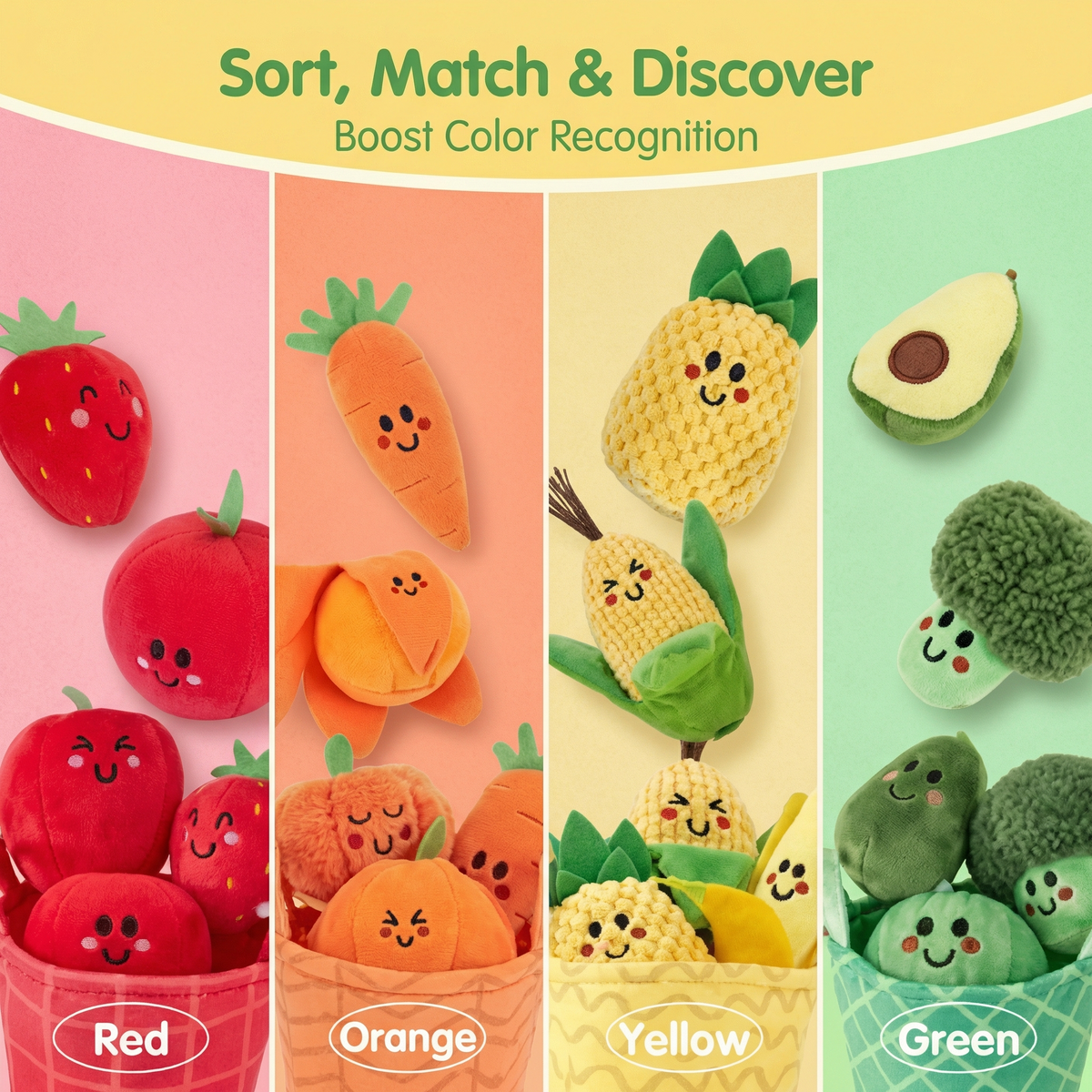 Interactive Fruit and Vegetable Sorting Toy Set