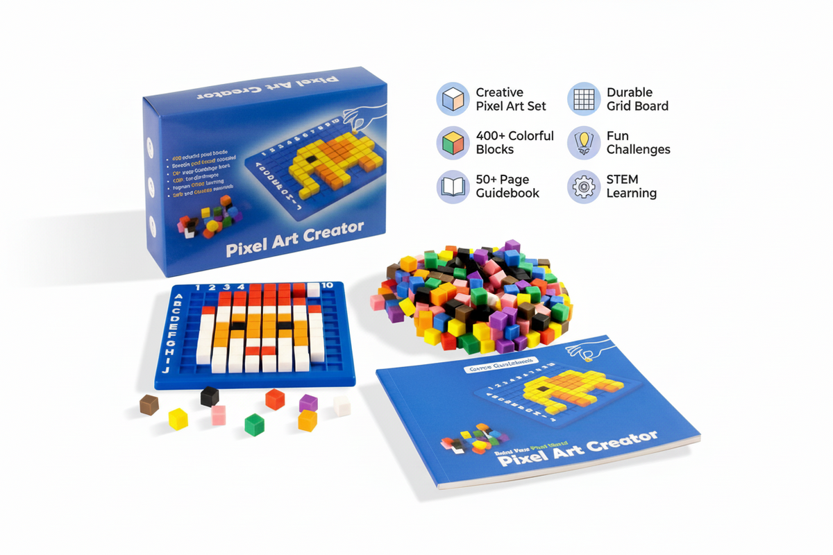 Interactive 3D Pixel Art Puzzle Cube Set