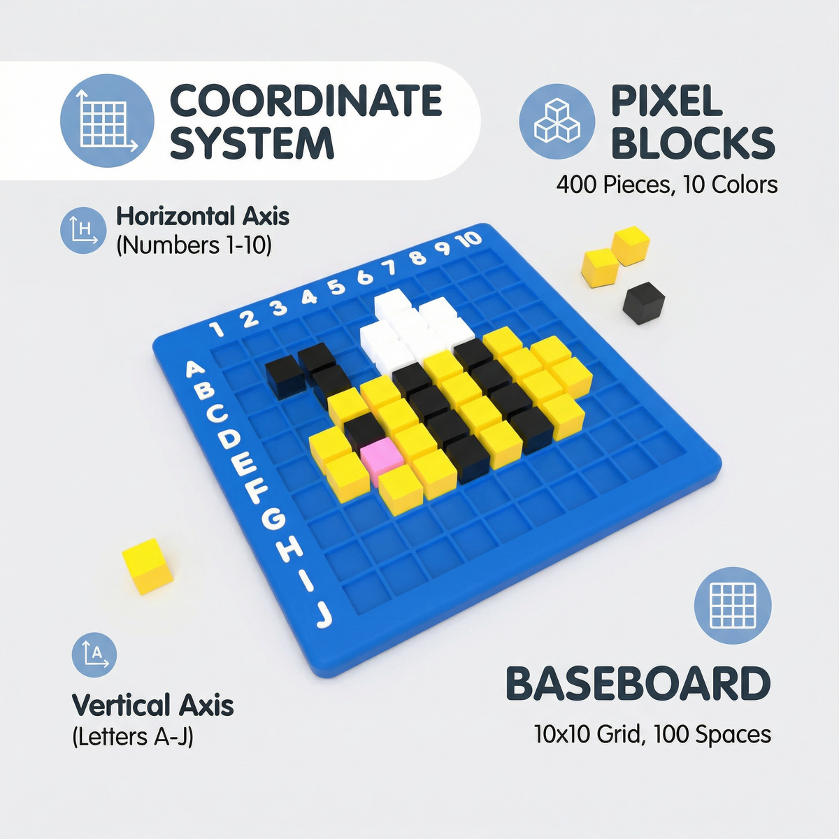 Interactive 3D Pixel Art Puzzle Cube Set