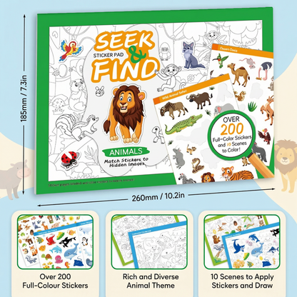 Creative Seek and Find Sticker Colouring Book