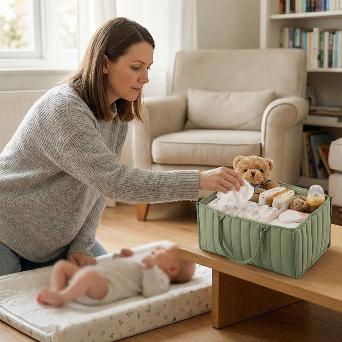 Woven Baby Storage Basket for Everyday Baby Care