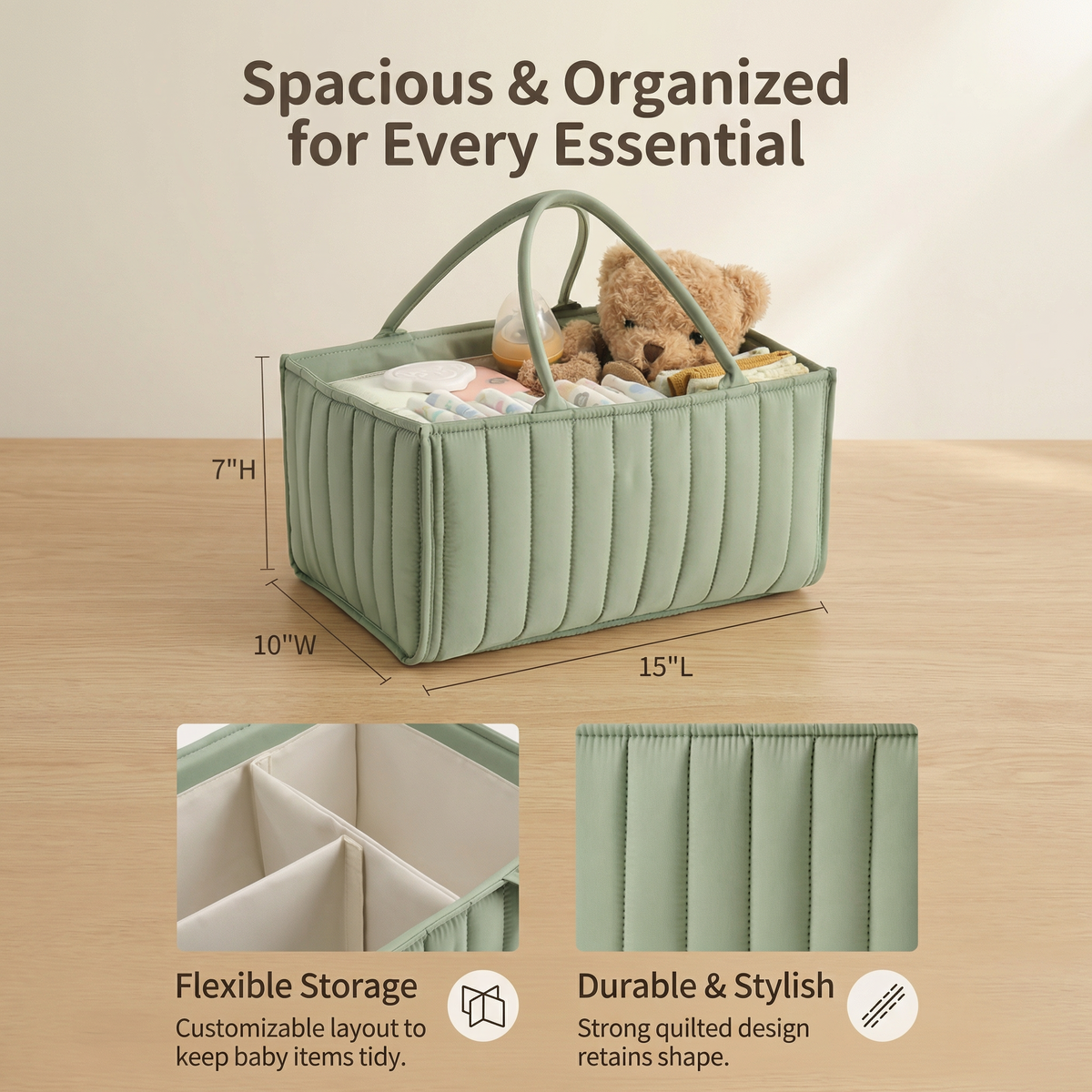Woven Baby Storage Basket for Everyday Baby Care
