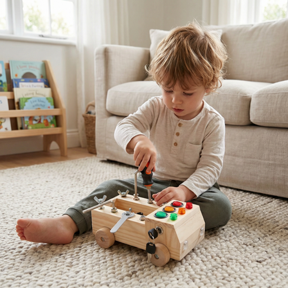 Montessori Wooden Busy Board Bus | Family Favourite