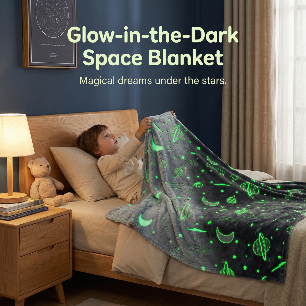Glow in the Dark Star Cuddle Blanket | Family Favourite
