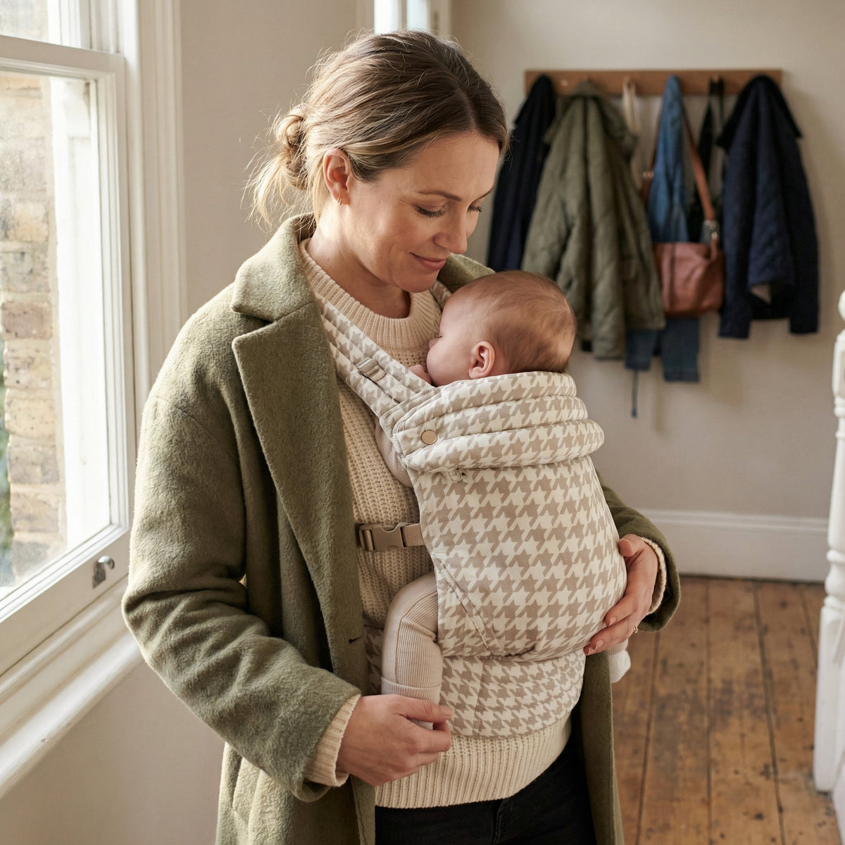 Ergonomic Checkered Baby Carrier for Everyday Baby Care