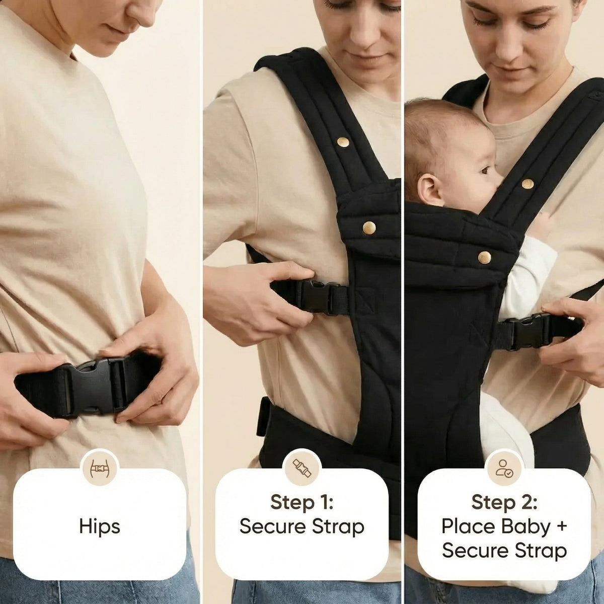 Ergonomic Checkered Baby Carrier for Everyday Baby Care