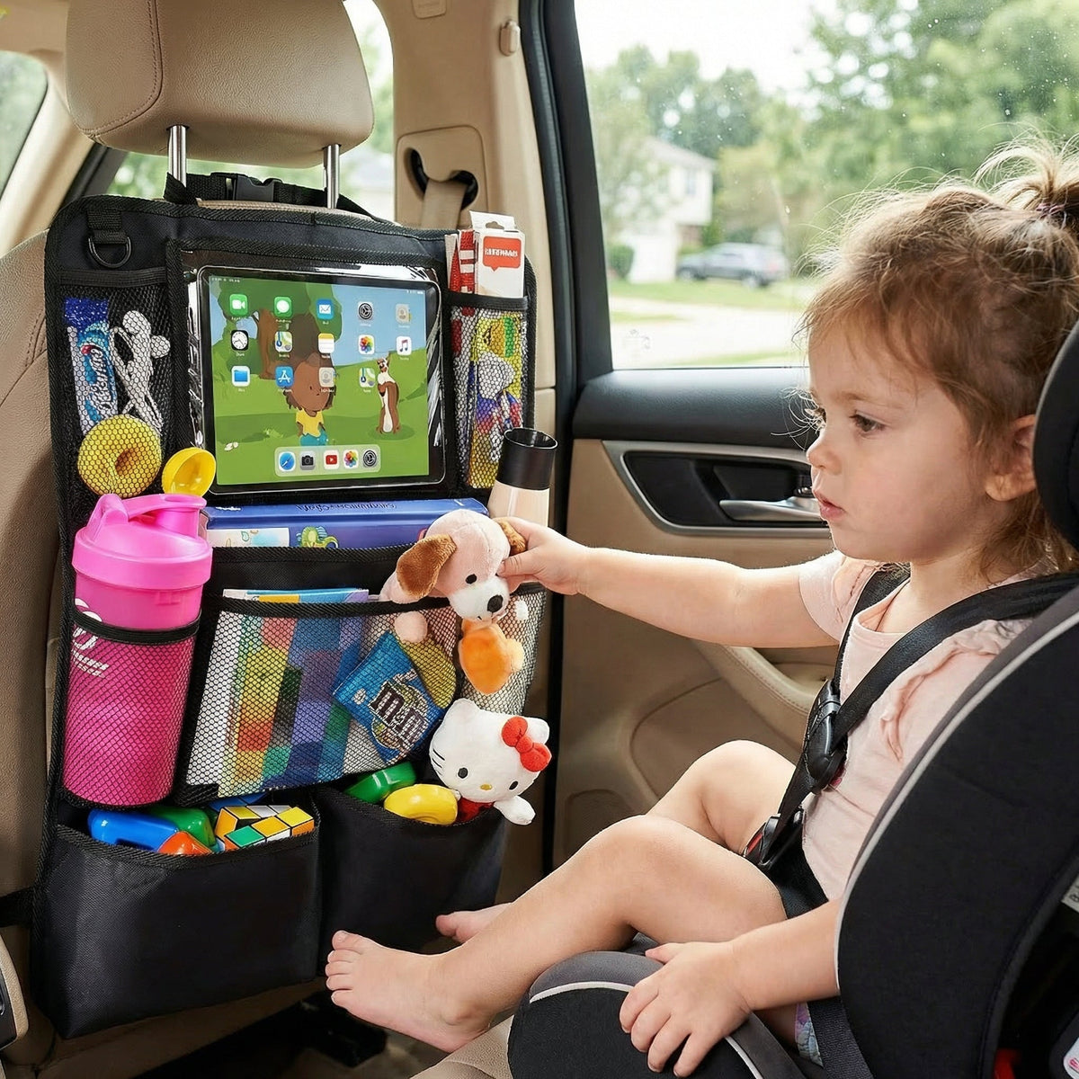 Kids Car Backseat Organiser & Tablet Holder