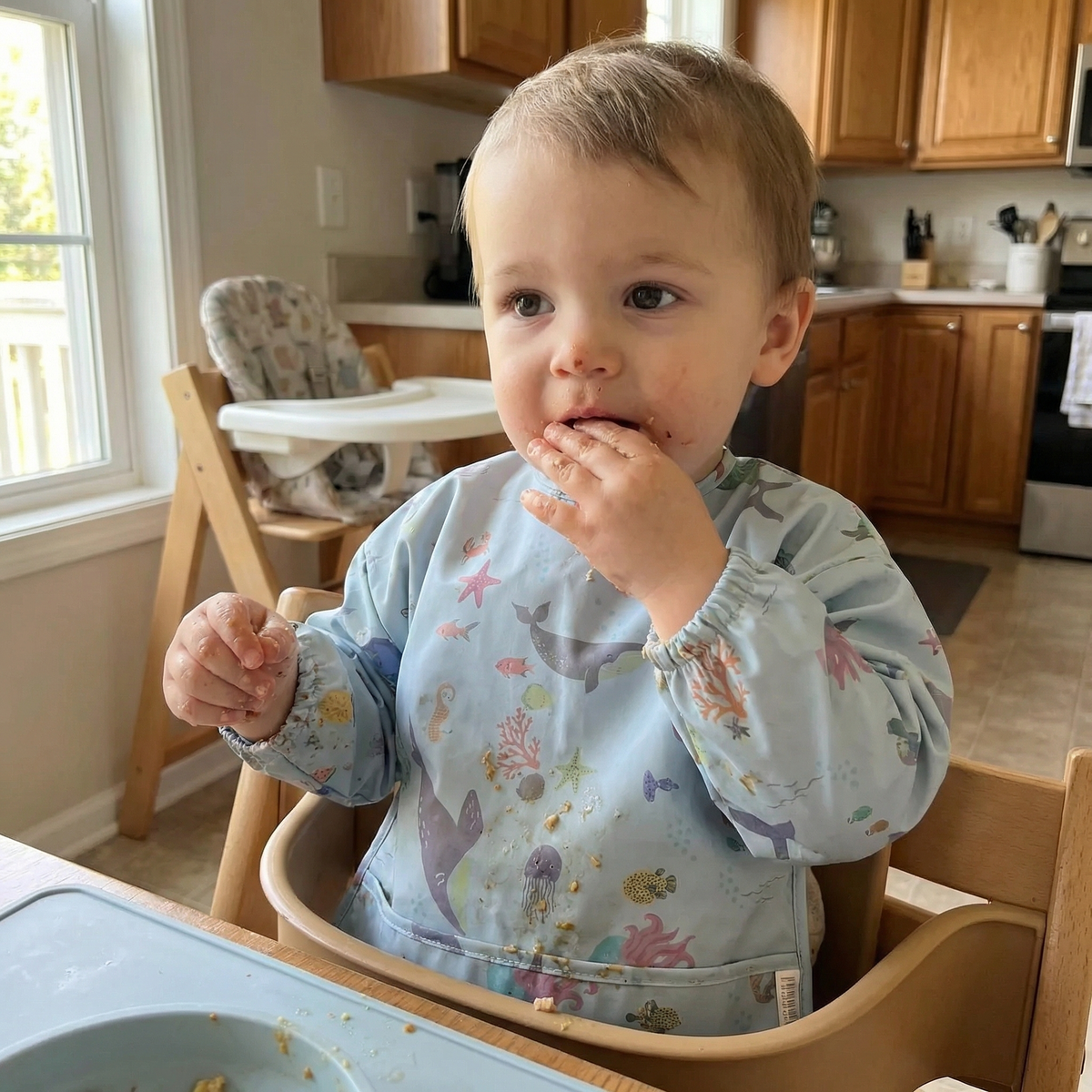 Toddler Full Coverage Feeding Bib - Waterproof | Family Favourite