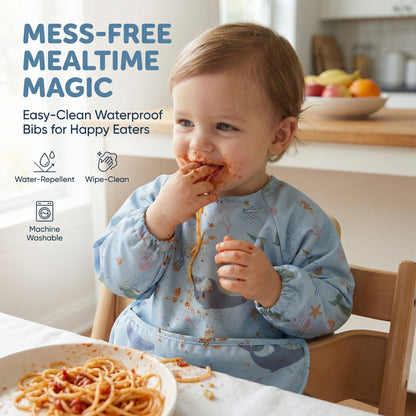 Toddler Full Coverage Feeding Bib - Waterproof | Family Favourite