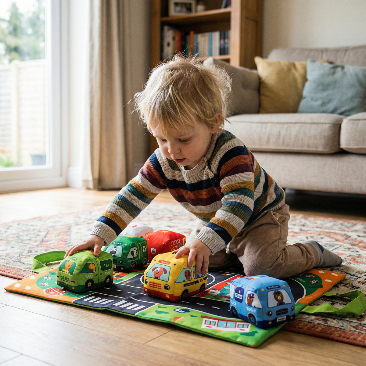 2 in 1 Plush Cars & Play Mat | Family Favourite