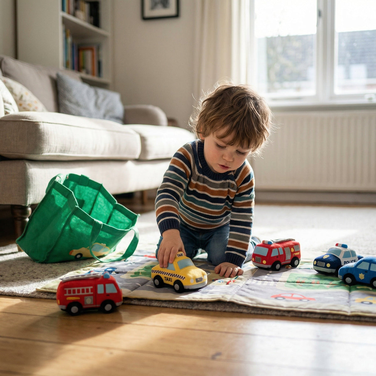 2 in 1 Plush Cars & Play Mat | Family Favourite