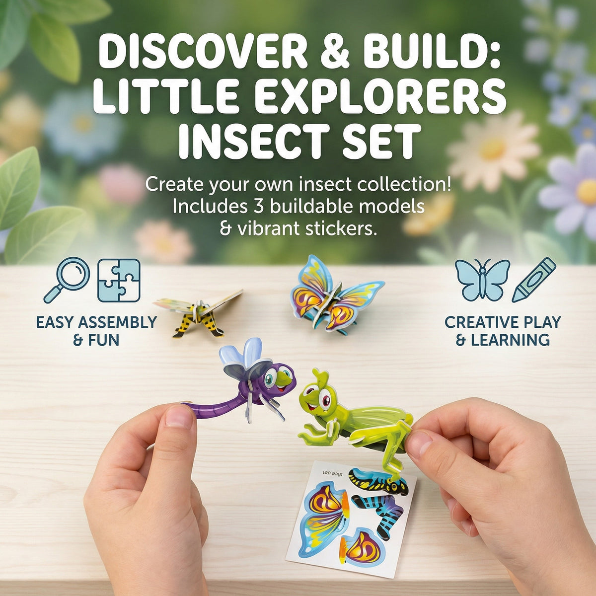 Interactive 3D Cardboard Puzzle Set for Kids