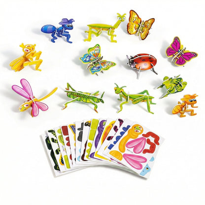 Interactive 3D Cardboard Puzzle Set for Kids