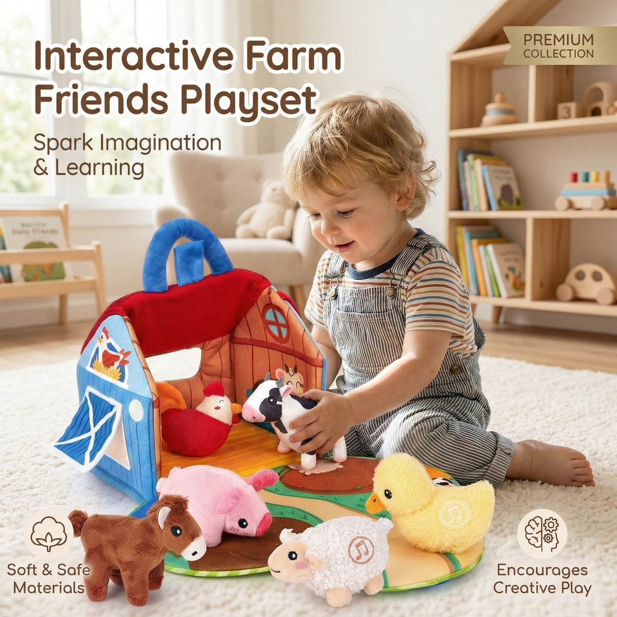 Plush Farm Animal Set & Sounds