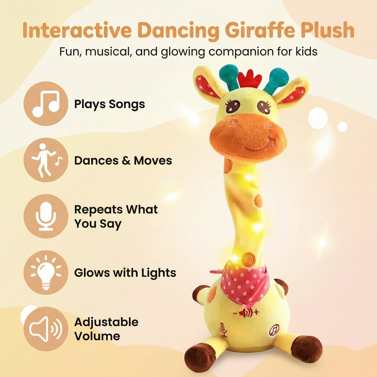 Interactive Dancing Musical Giraffe Toy for Toddlers
