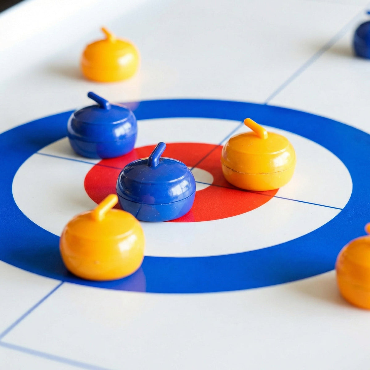 Interactive Portable Table Curling Game for Family Fun