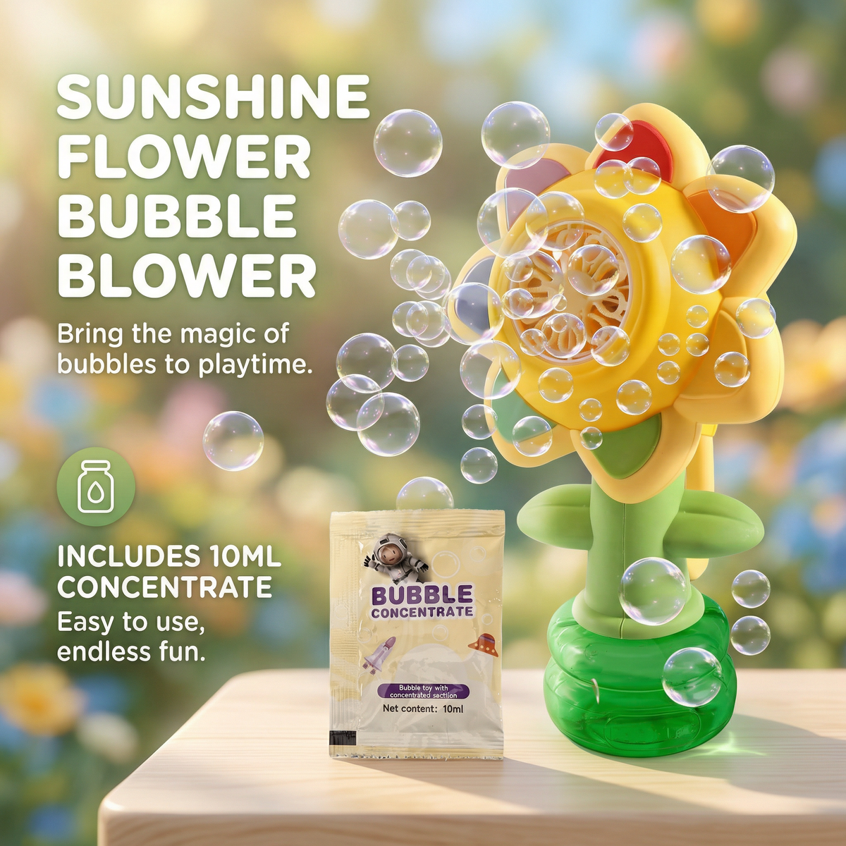 Light Up Sunflower Bubble Machine | Family Favourite