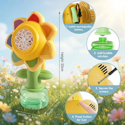 Light Up Sunflower Bubble Machine | Family Favourite