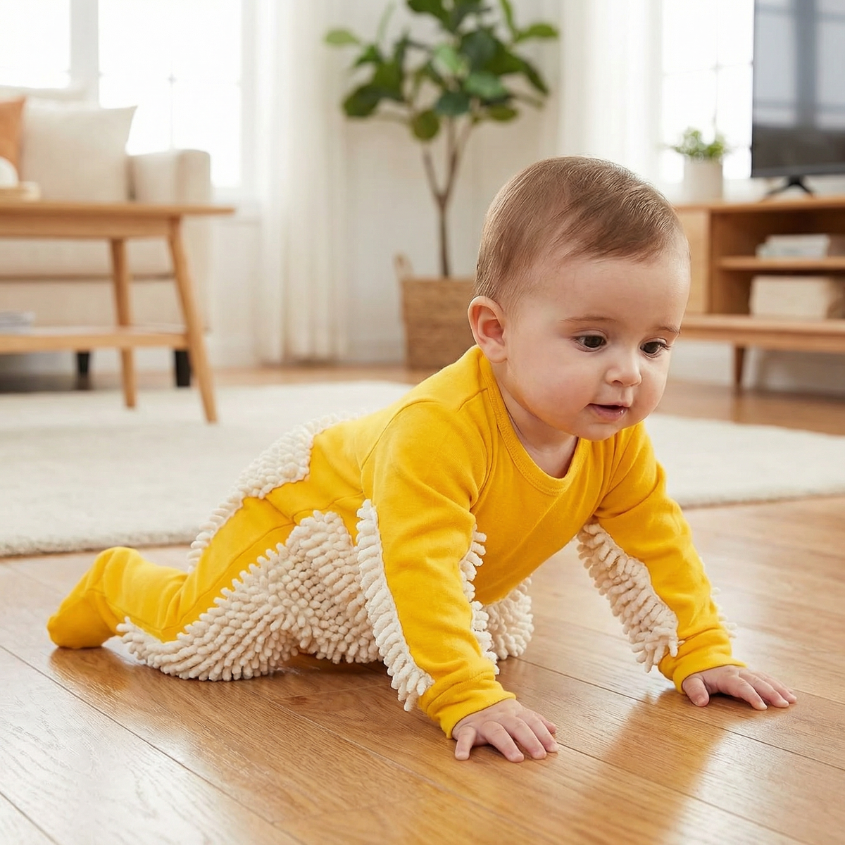 Baby Crawling Mop Suit – Funny Cleaning Play