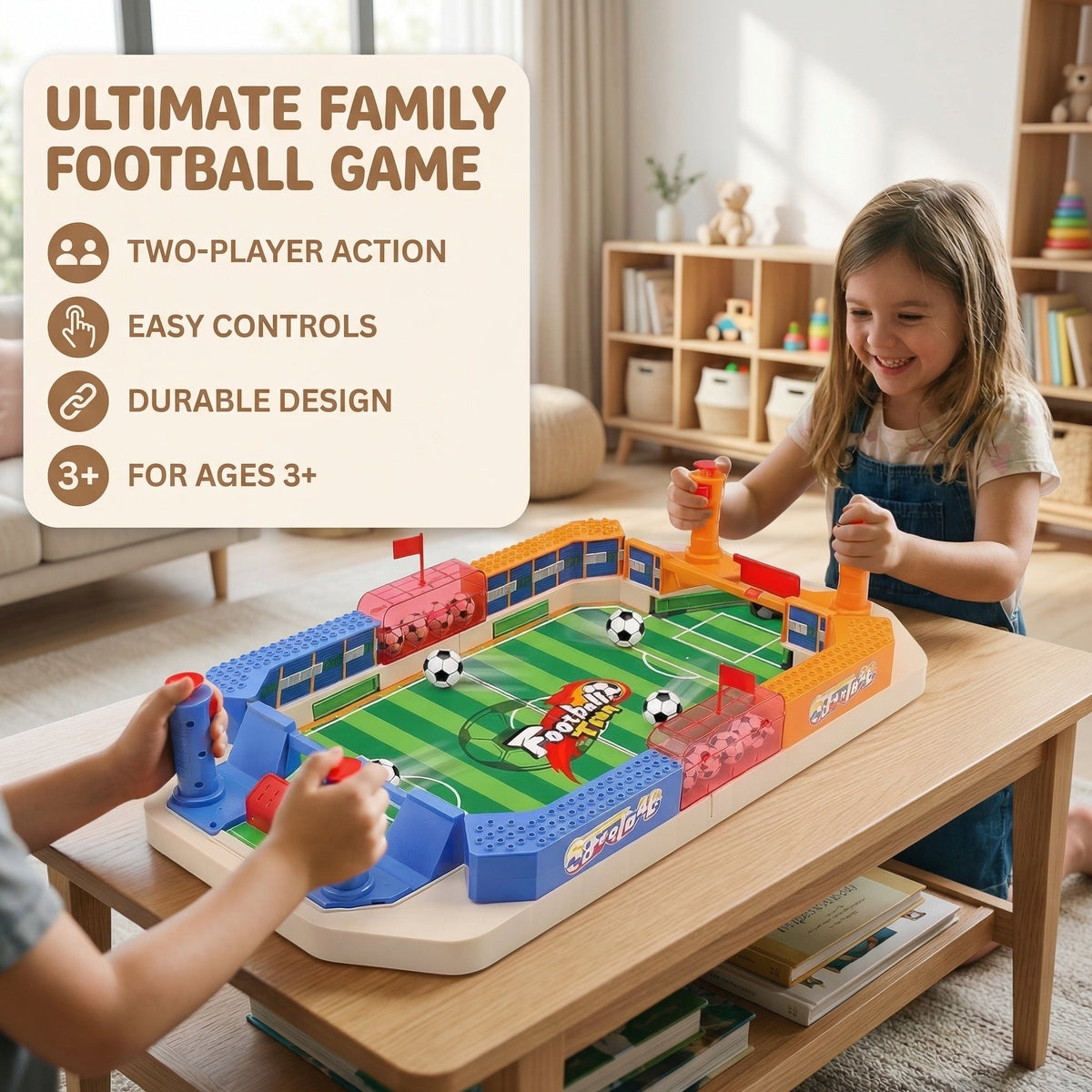 Interactive Mini Table Football Game for Family Fun