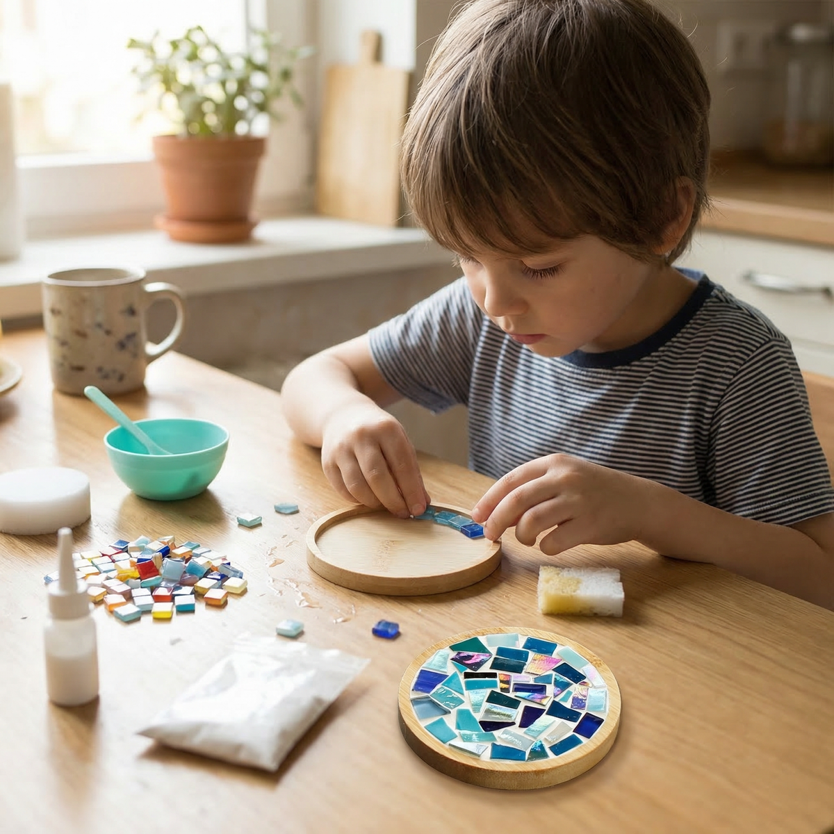 Creative DIY Mosaic Coaster Craft Kit