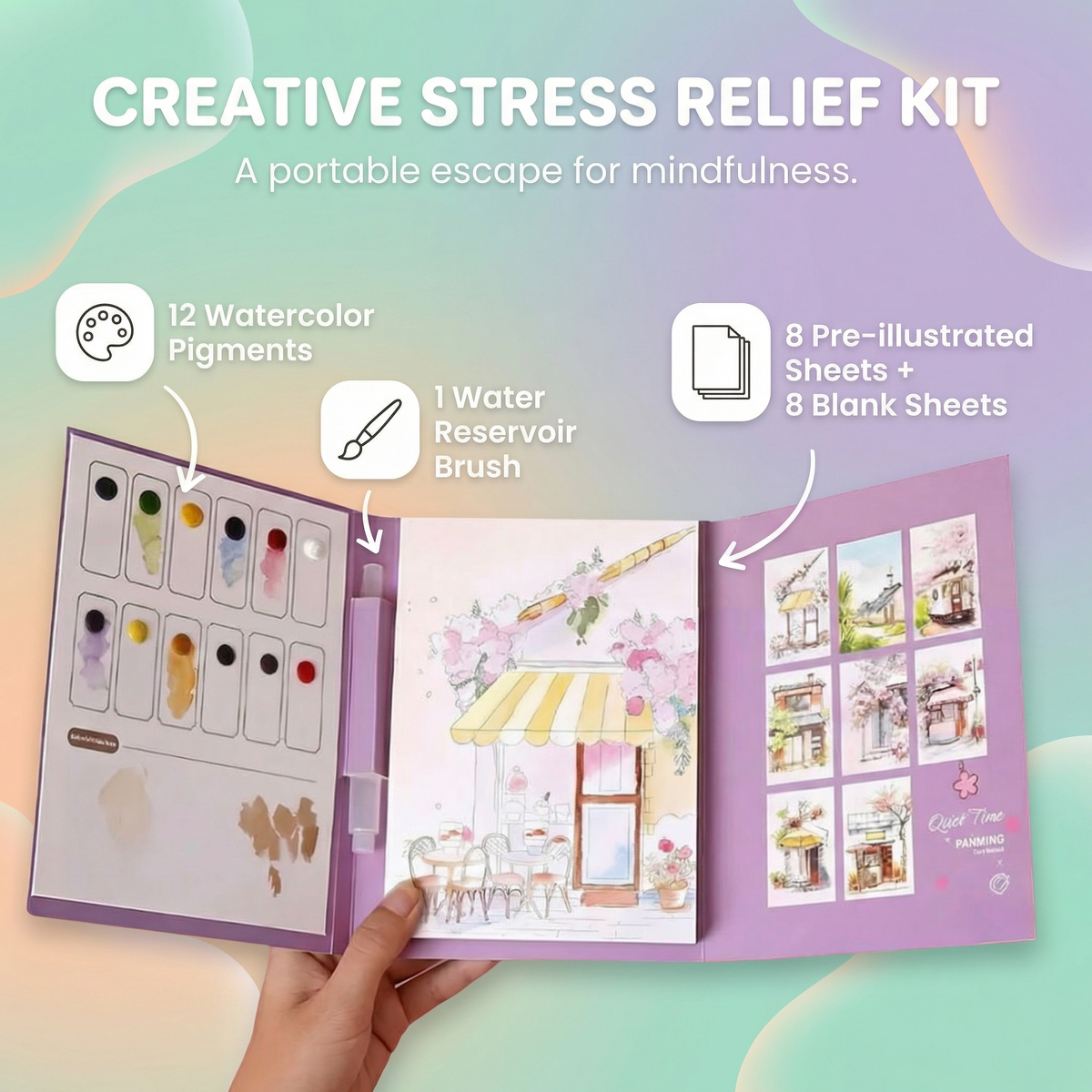 ArtEase™ Watercolour Art Kit & Built In Paint