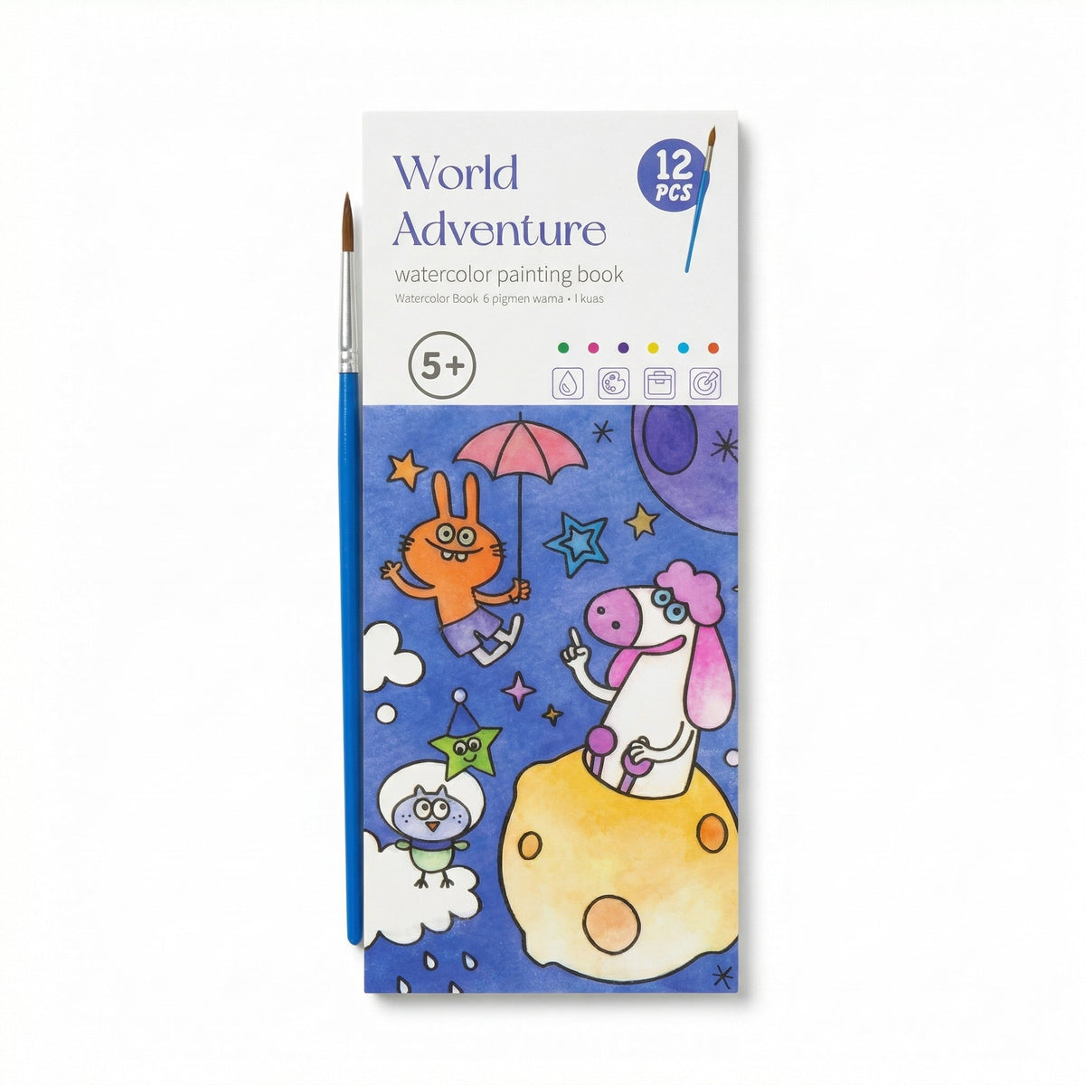 Creative Watercolour Painting Book with Built In Paint