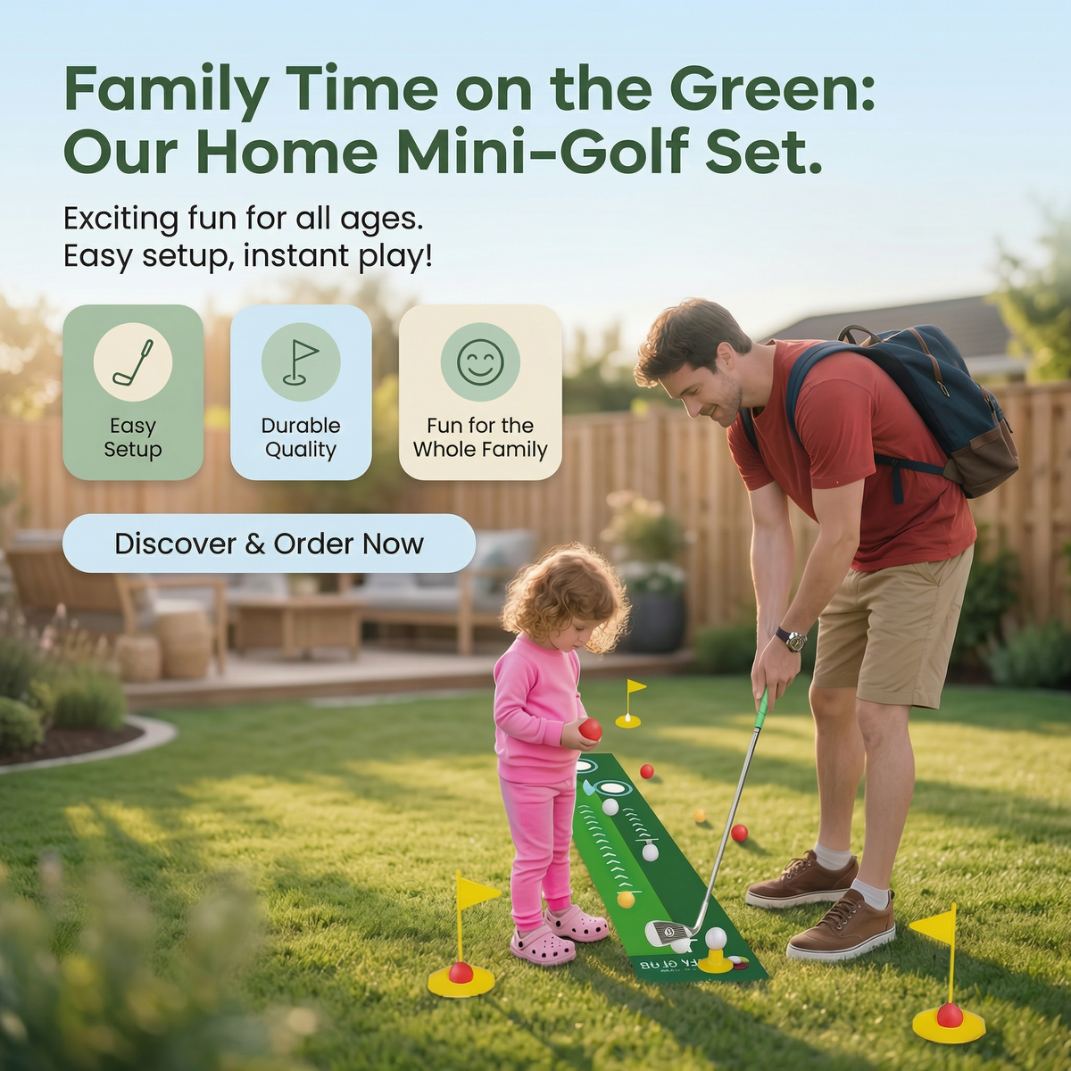 Indoor Outdoor Mini Golf Play Set – Kids