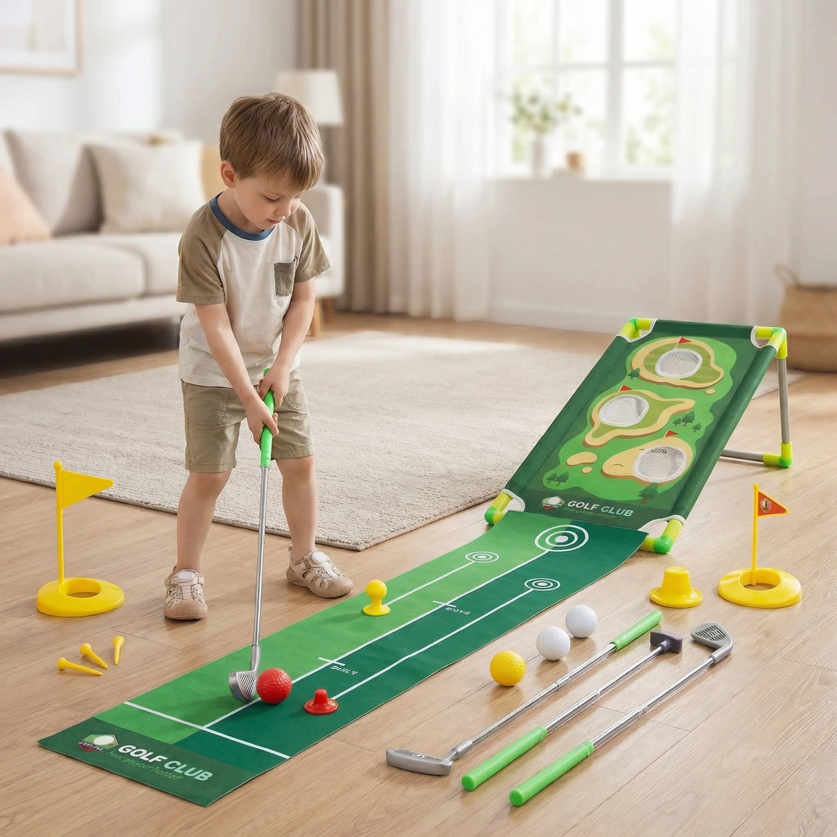 Indoor Outdoor Mini Golf Play Set – Kids