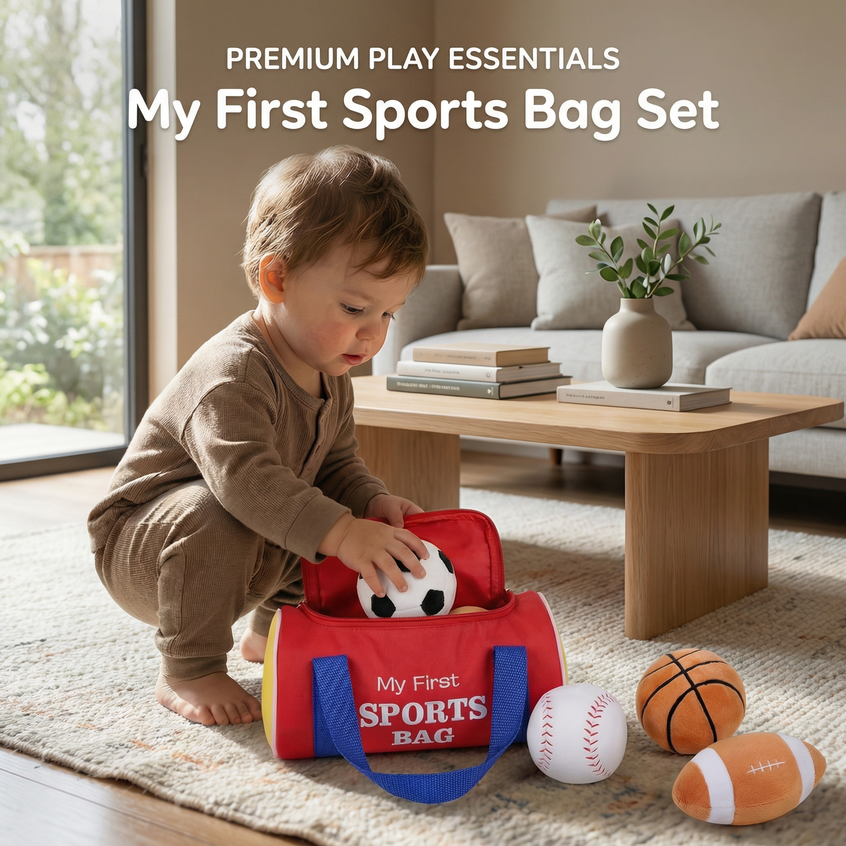 Interactive My First Sports Toy Bag Plush Set