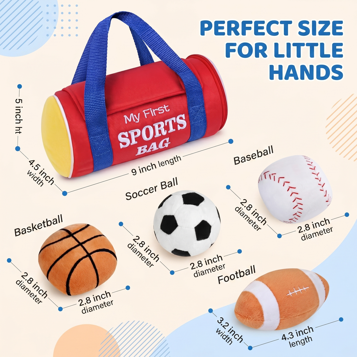 Interactive My First Sports Toy Bag Plush Set
